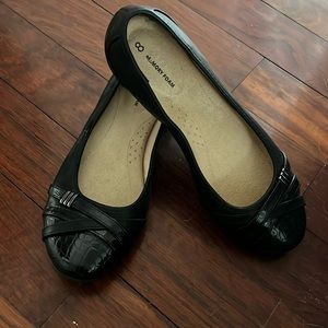 Black flats, size 8